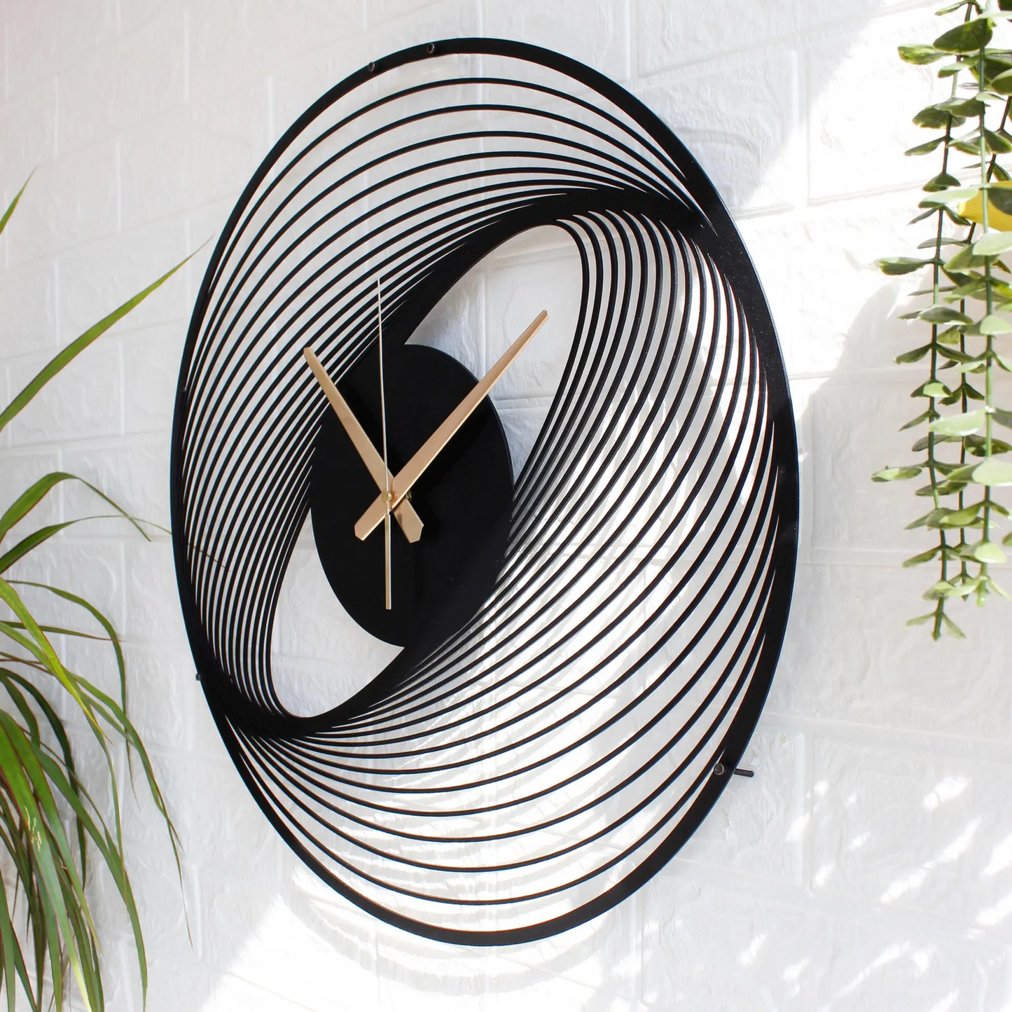 Ortario Unique Spiral Metal Wall Clock