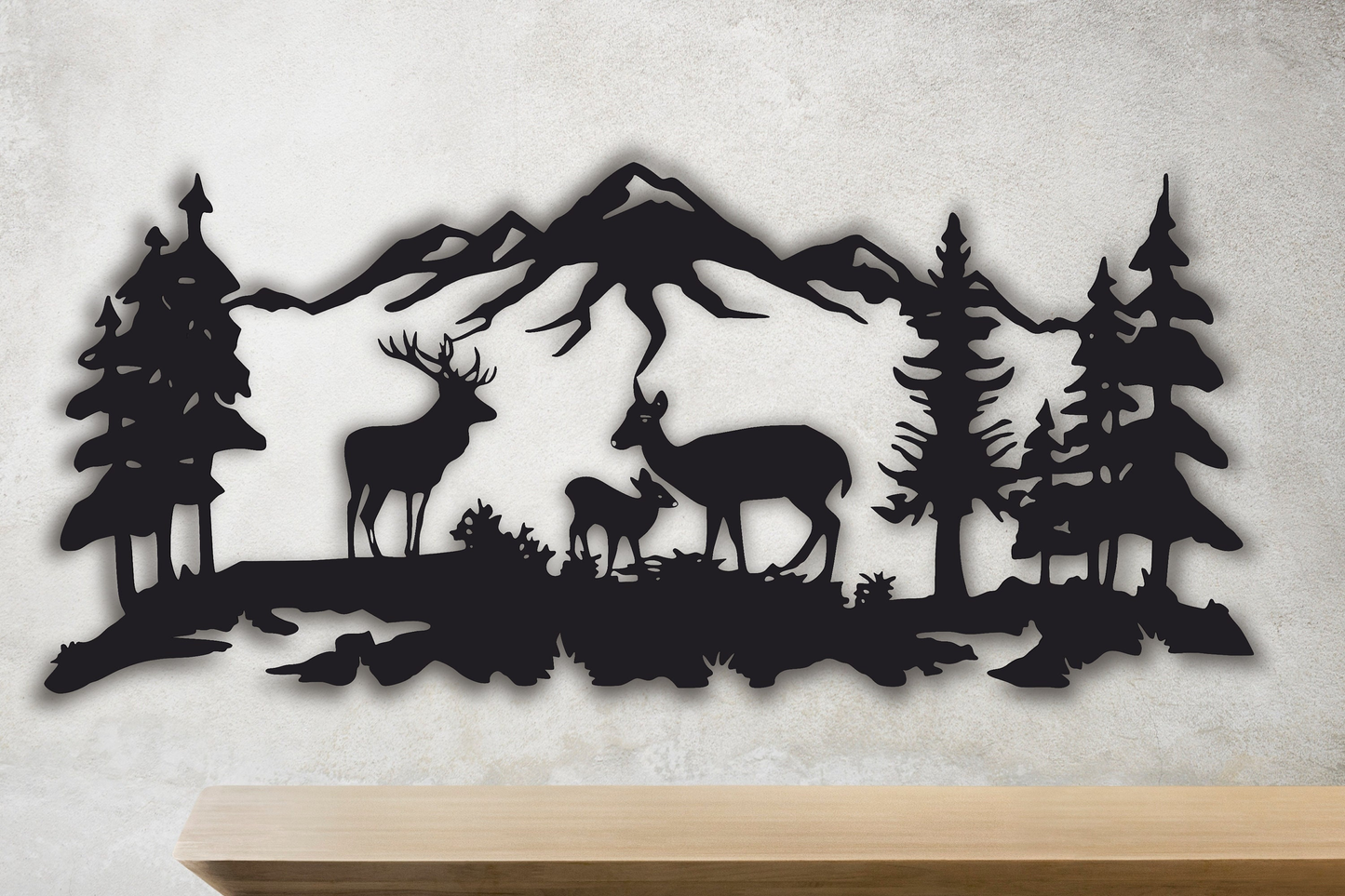 Ortario Metal Deer Family Wall Art – Rustic Wildlife Decor & Gift for Nature Lovers