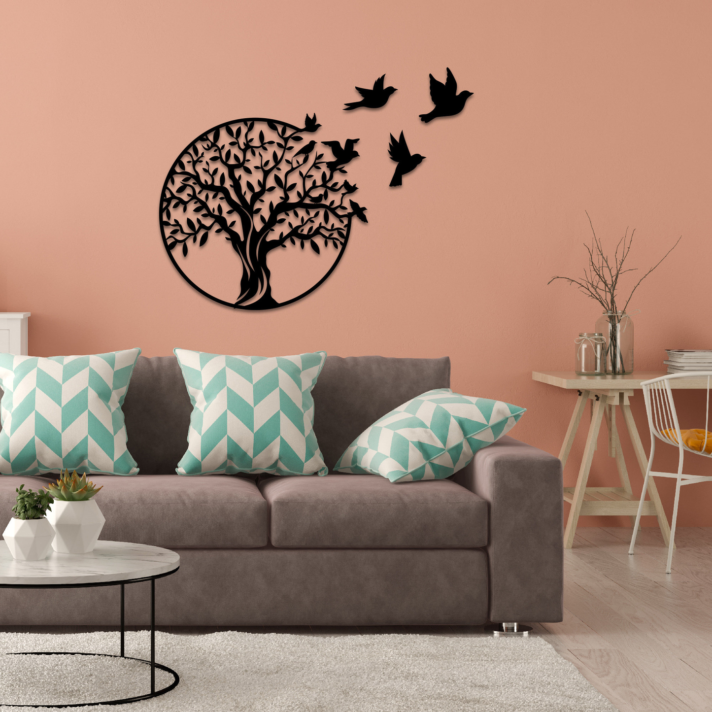 Ortario Tree of Life with Birds – Metal Wall Art, Housewarming & Anniversary Gift