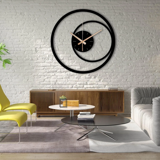Ortario Modern Spiral Metal Wall Clock