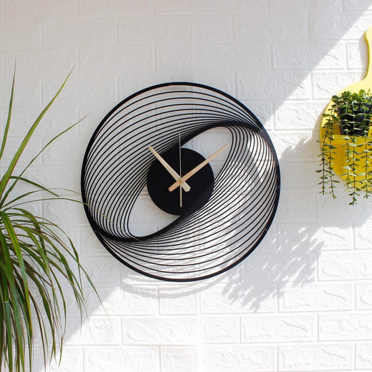 Ortario Unique Spiral Metal Wall Clock