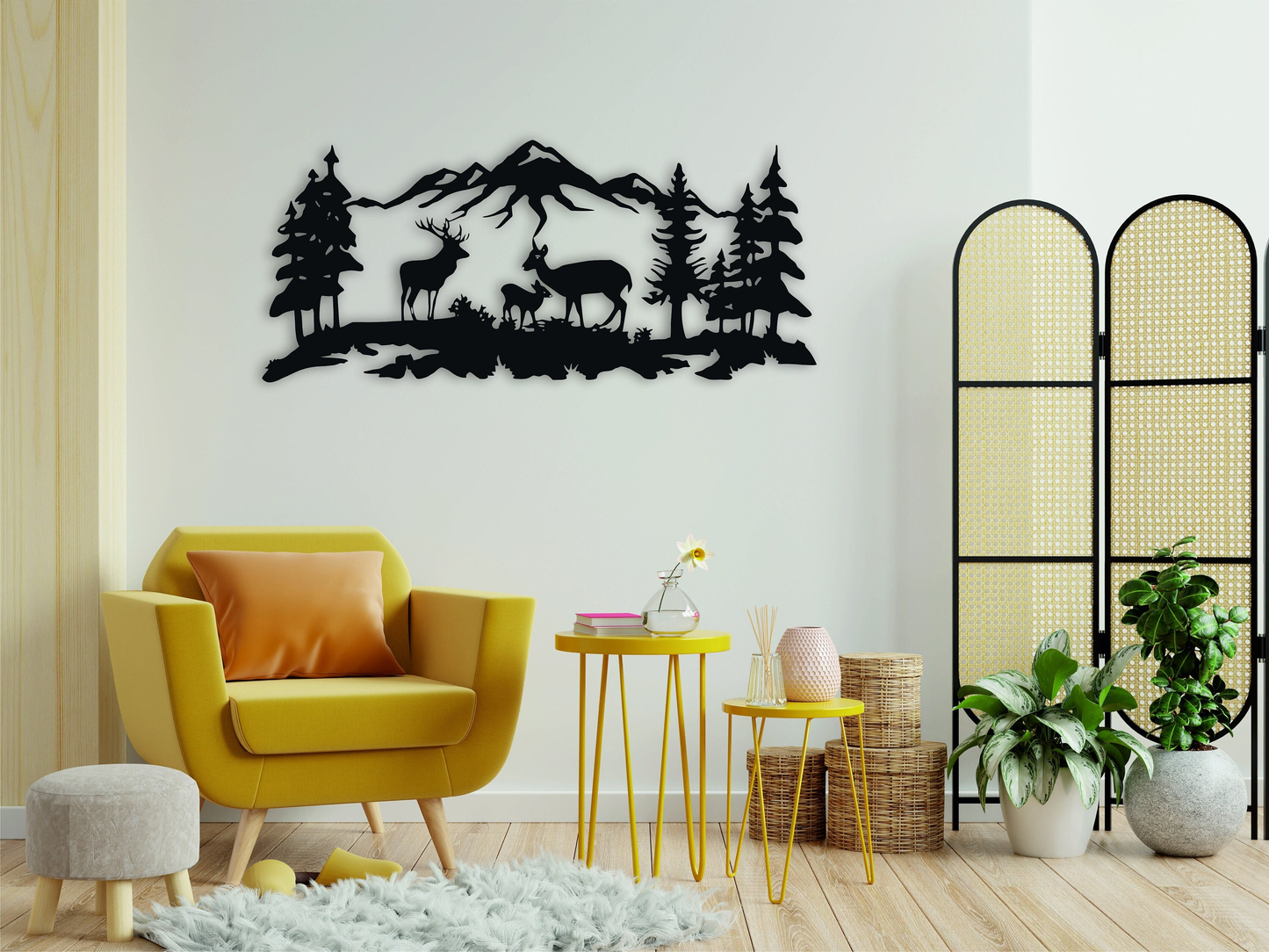 Ortario Metal Deer Family Wall Art – Rustic Wildlife Decor & Gift for Nature Lovers